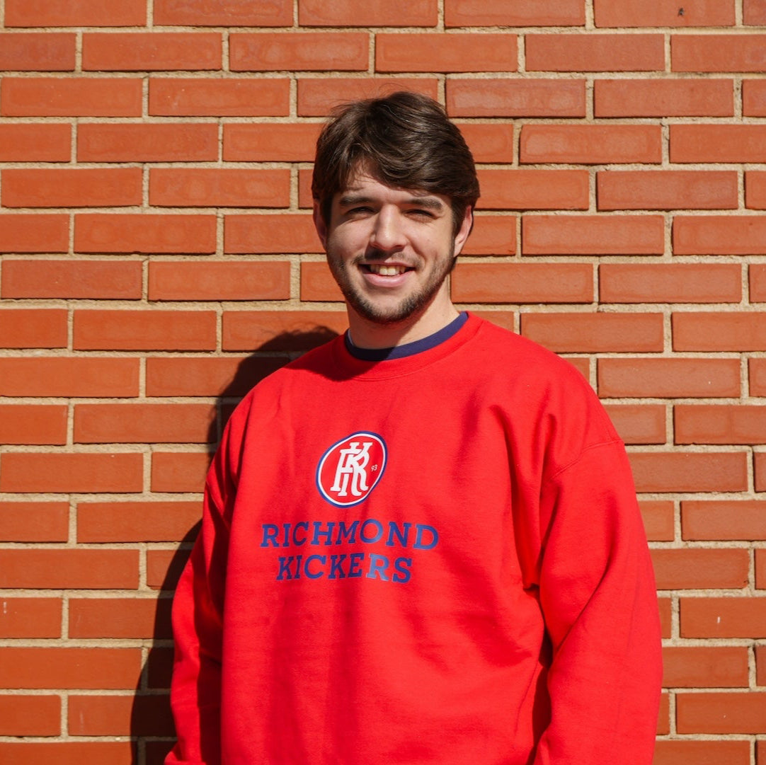 Youth Logo & Wordmark Red Crewneck