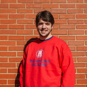 Youth Logo & Wordmark Red Crewneck