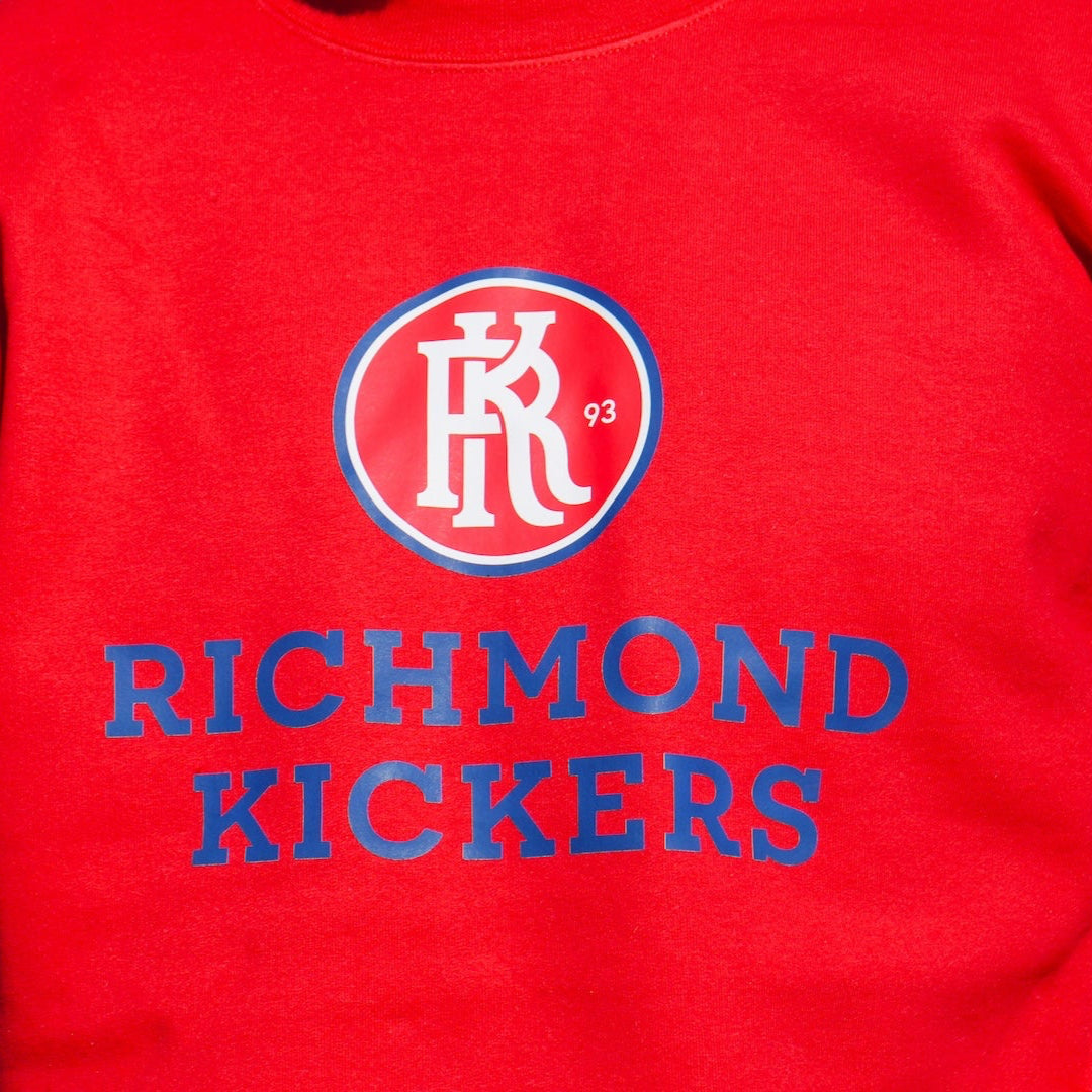 Youth Logo & Wordmark Red Crewneck