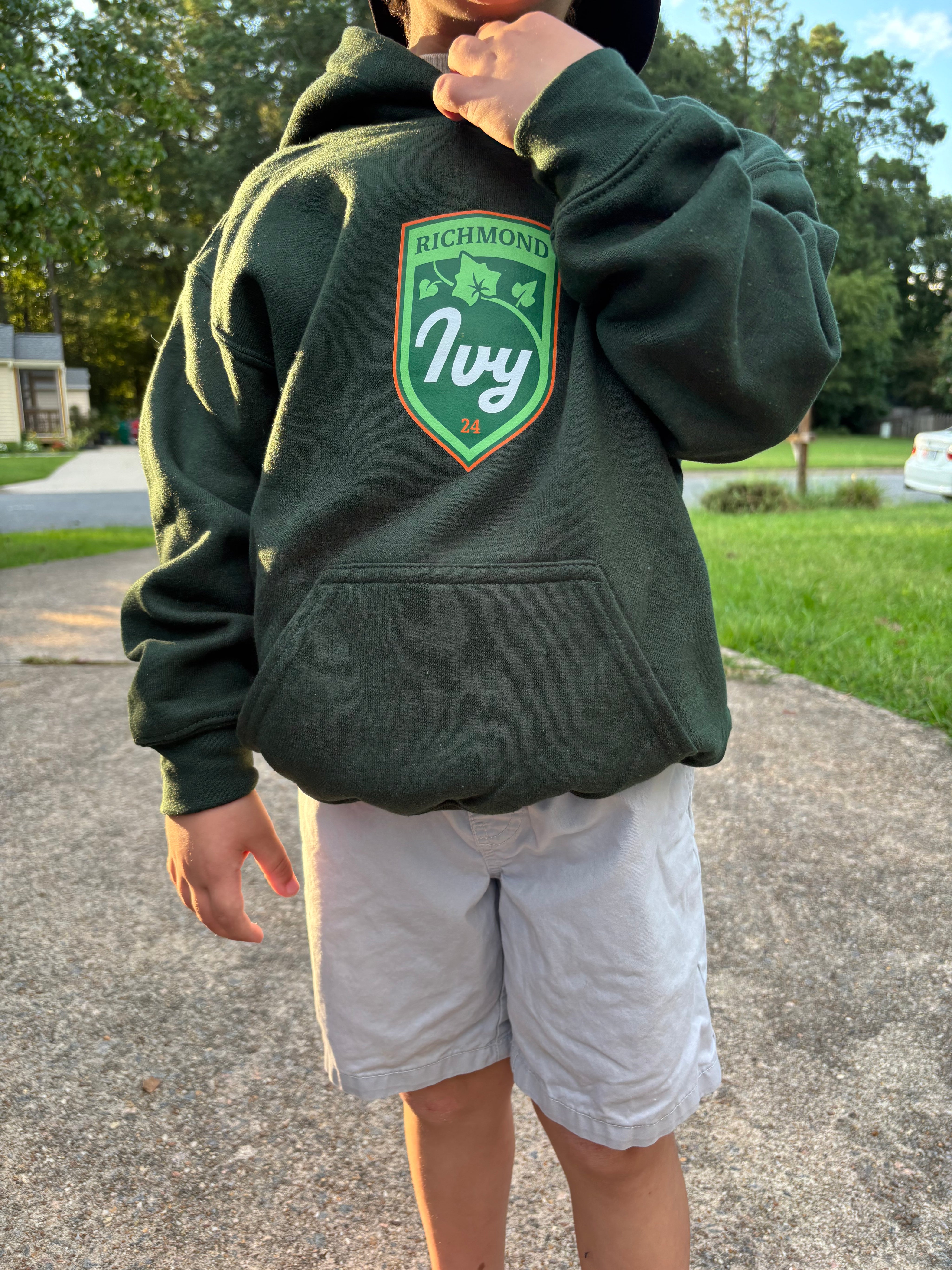 Youth Ivy Green Crest Hoodie