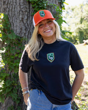 Ivy Crest Black Tee - Embroidered