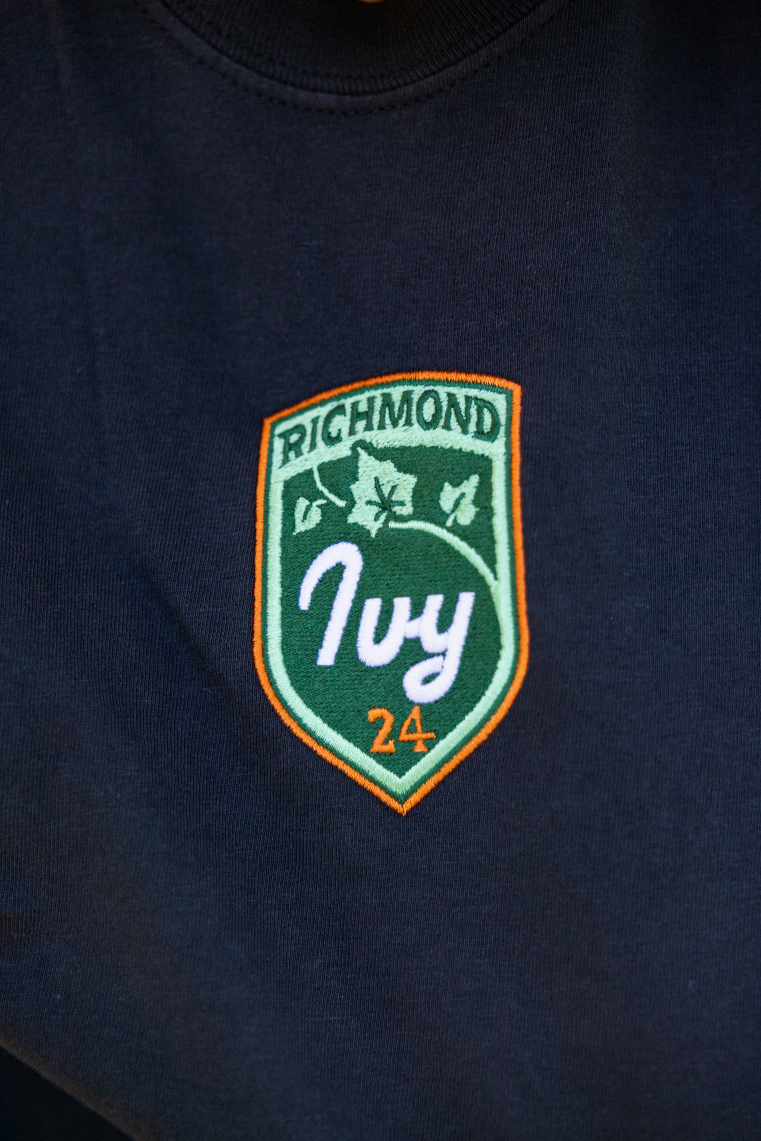 Ivy Crest Black Tee - Embroidered