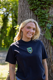 Ivy Crest Black Tee - Embroidered