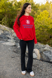 Youth Logo & Wordmark Red Crewneck