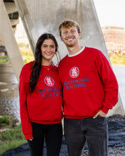 Youth Logo & Wordmark Red Crewneck