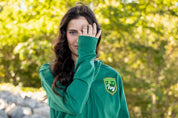 Kids Ivy Full Zip Green Hoodie - Hummel