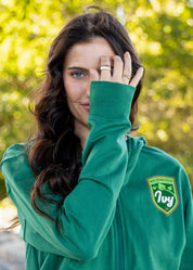 Kids Ivy Full Zip Green Hoodie - Hummel