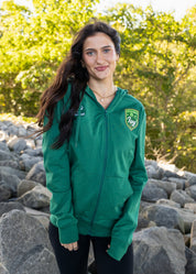 Kids Ivy Full Zip Green Hoodie - Hummel