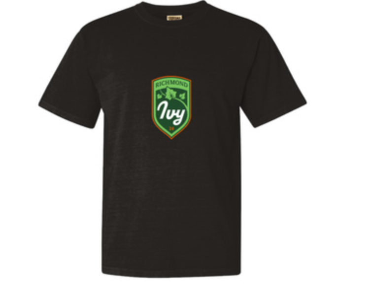 Ivy Crest Black Tee – Richmond Soccer Official Team Store