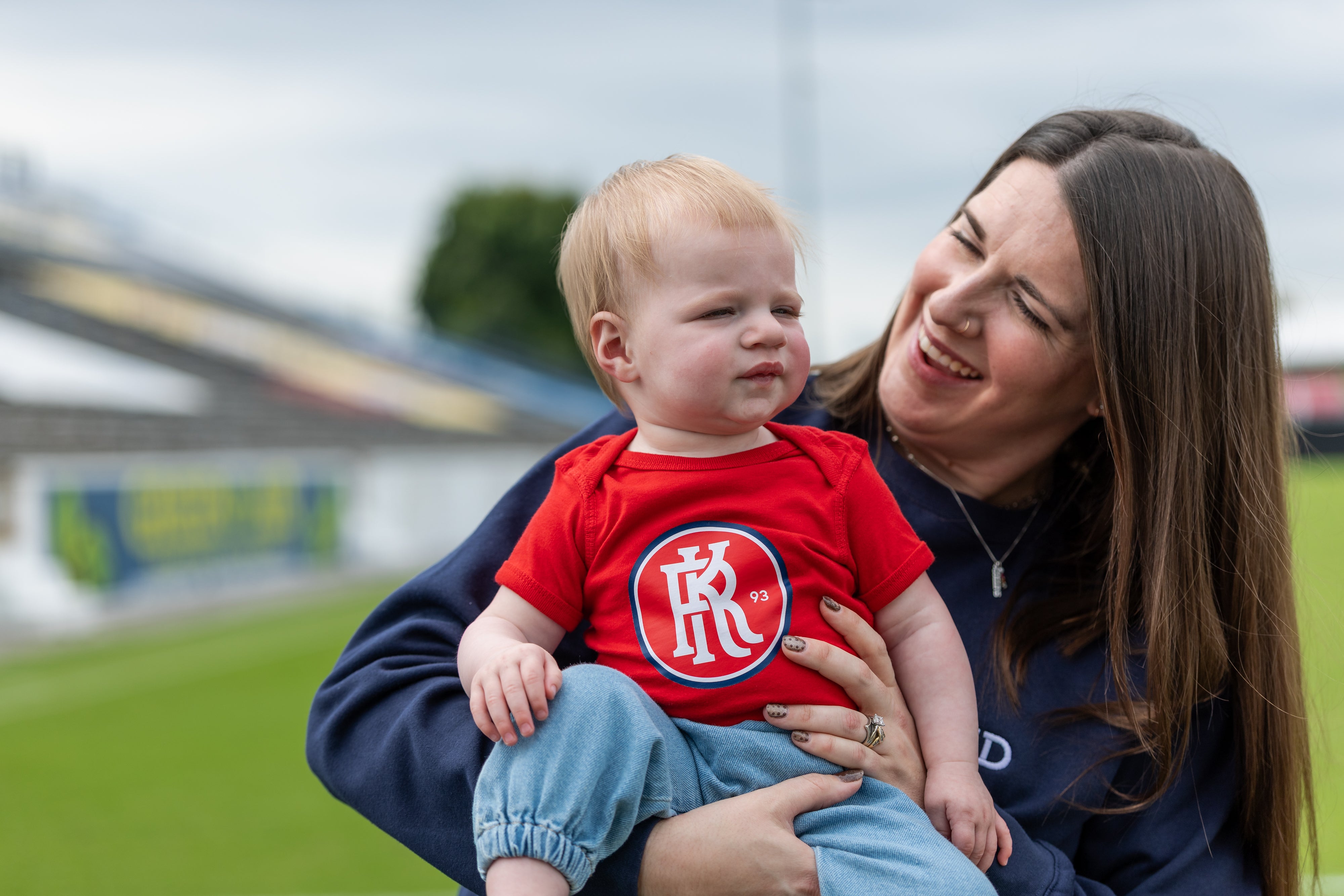 Red Secondary Logo Onesie