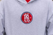 Grey Secondary Logo Embroidered Hoodie