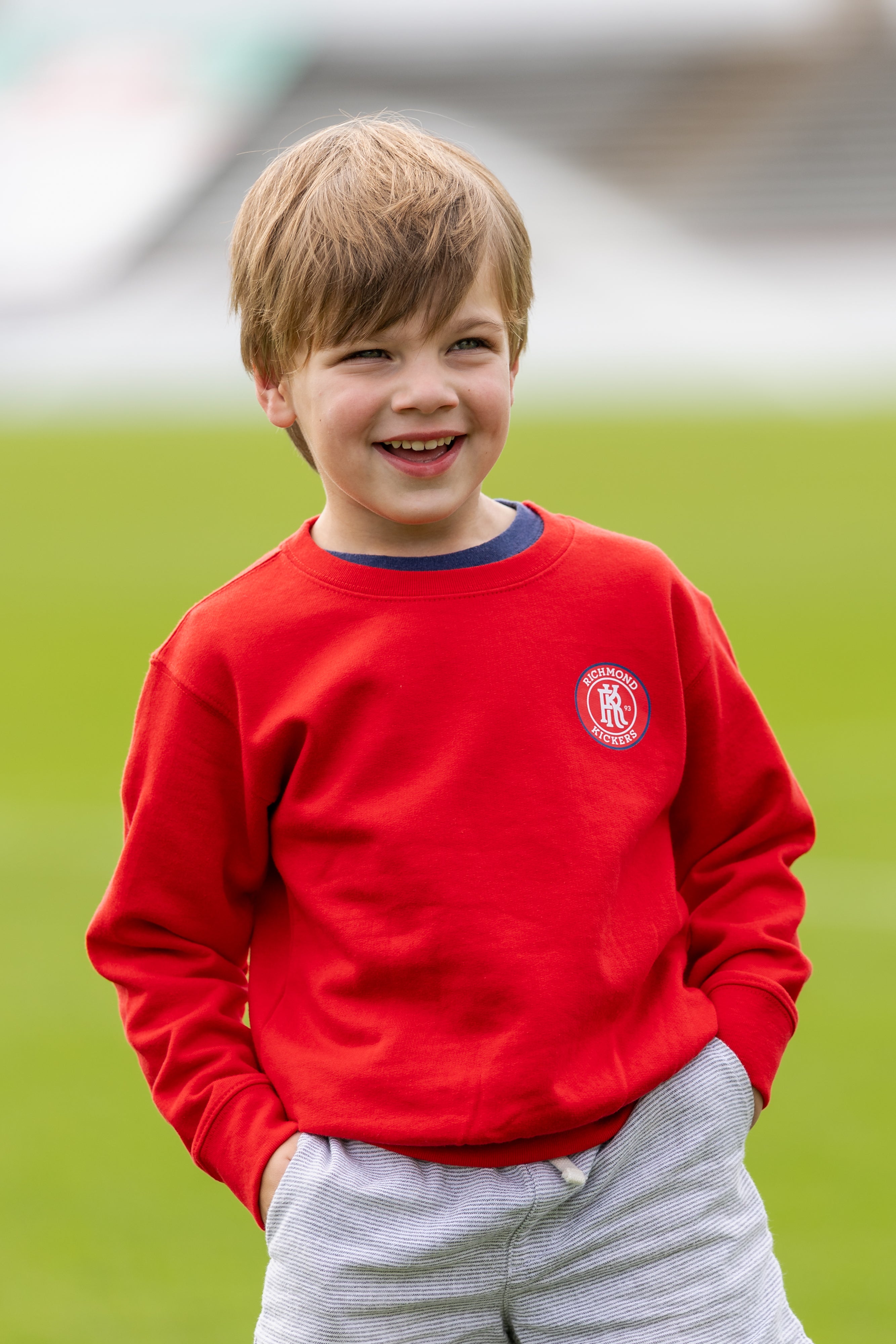 Toddler Primary Small Logo Red Crewneck
